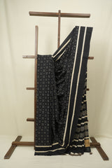 Black HBP Cotton Saree - SRBCS3473