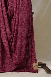 Beet Root Red HBP Cotton Saree - SRBRRCS3133