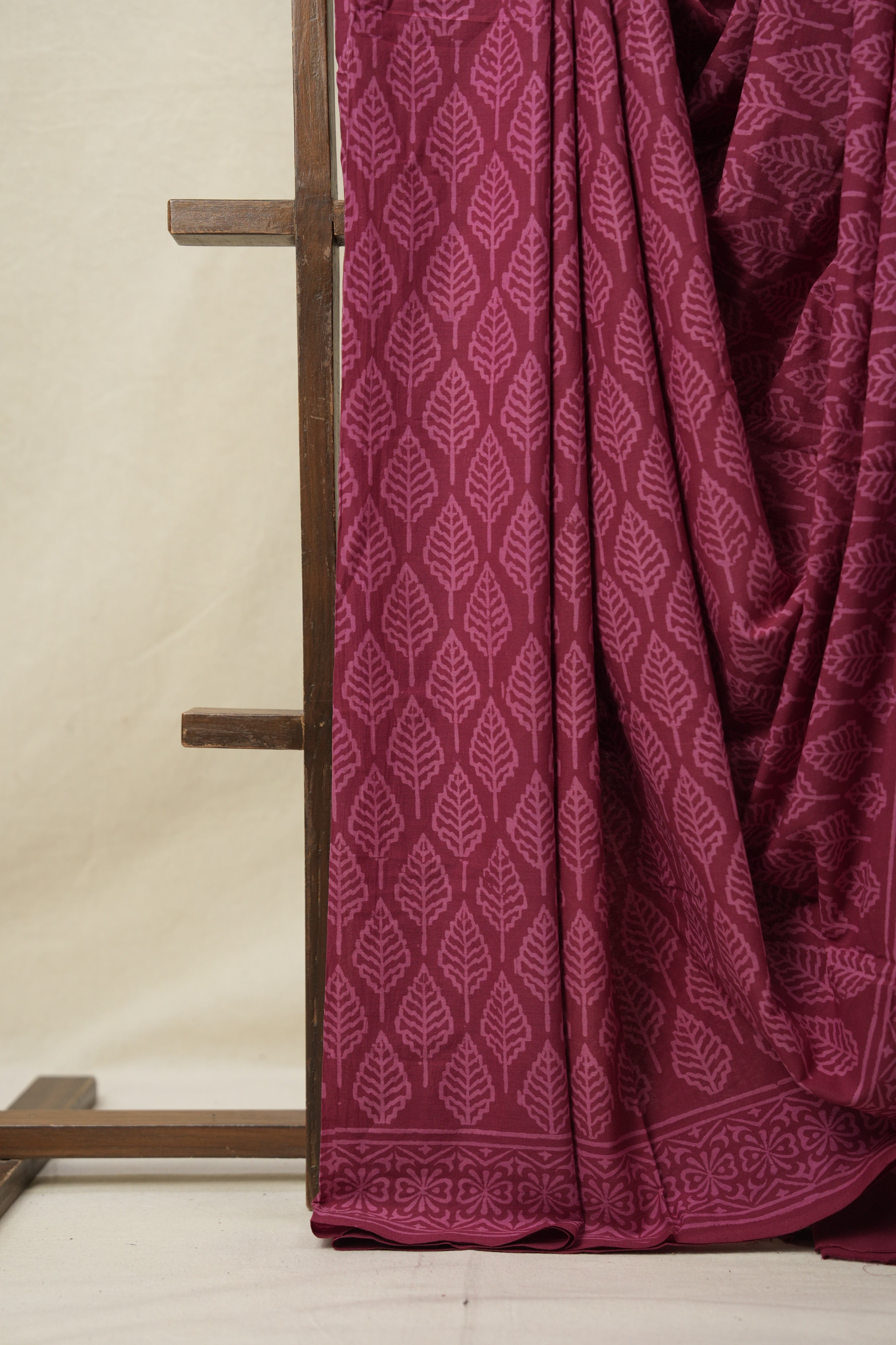 Beet Root Red HBP Cotton Saree - SRBRRCS3133