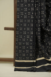 Black HBP Cotton Saree - SRBCS3473