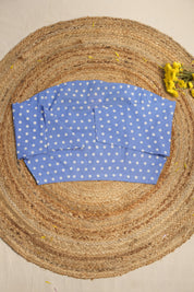 Round Neck Blue HBP Cotton Blouse-SRRNBCB24