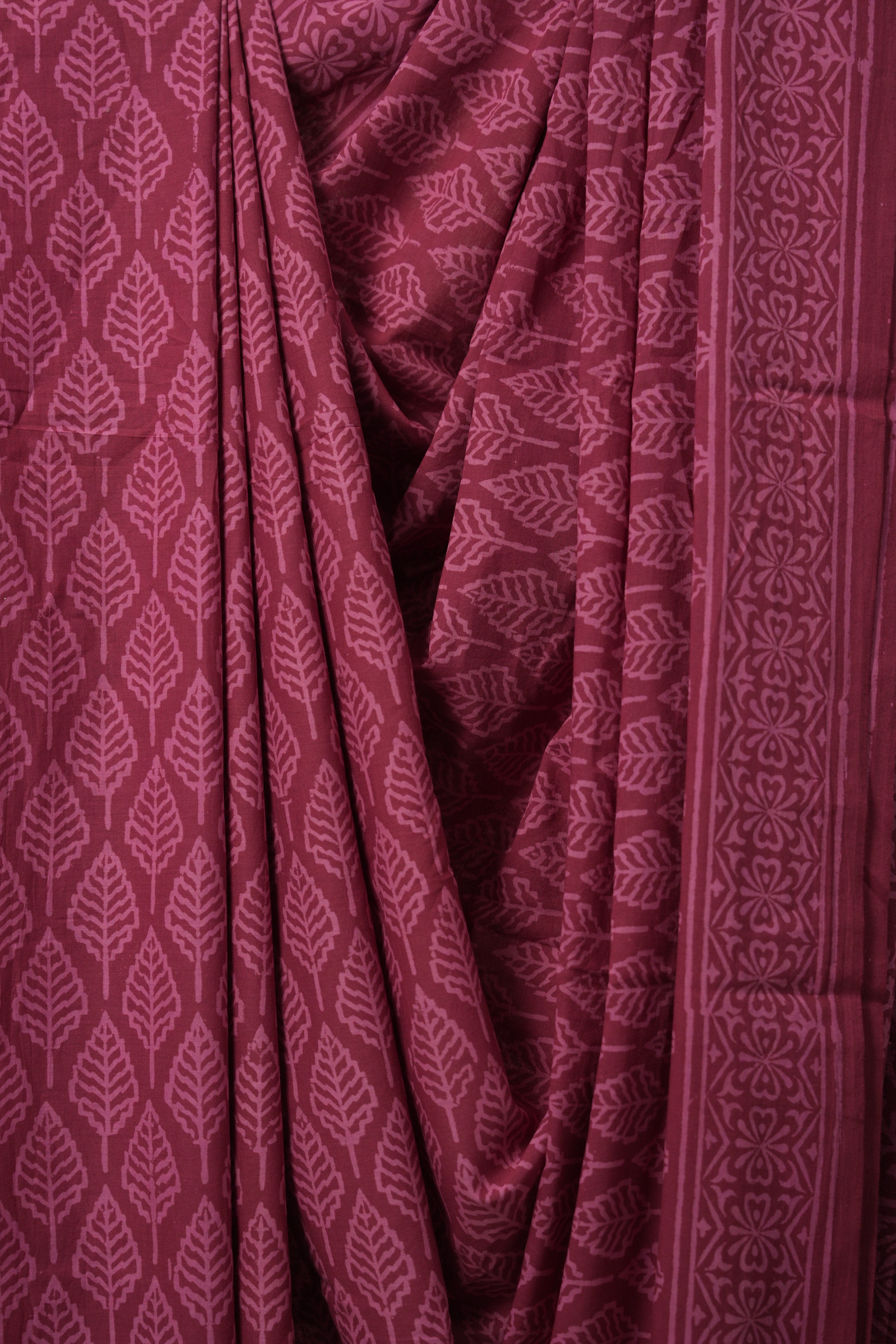 Beet Root Red HBP Cotton Saree - SRBRRCS3133