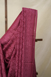 Beet Root Red HBP Cotton Saree - SRBRRCS3133