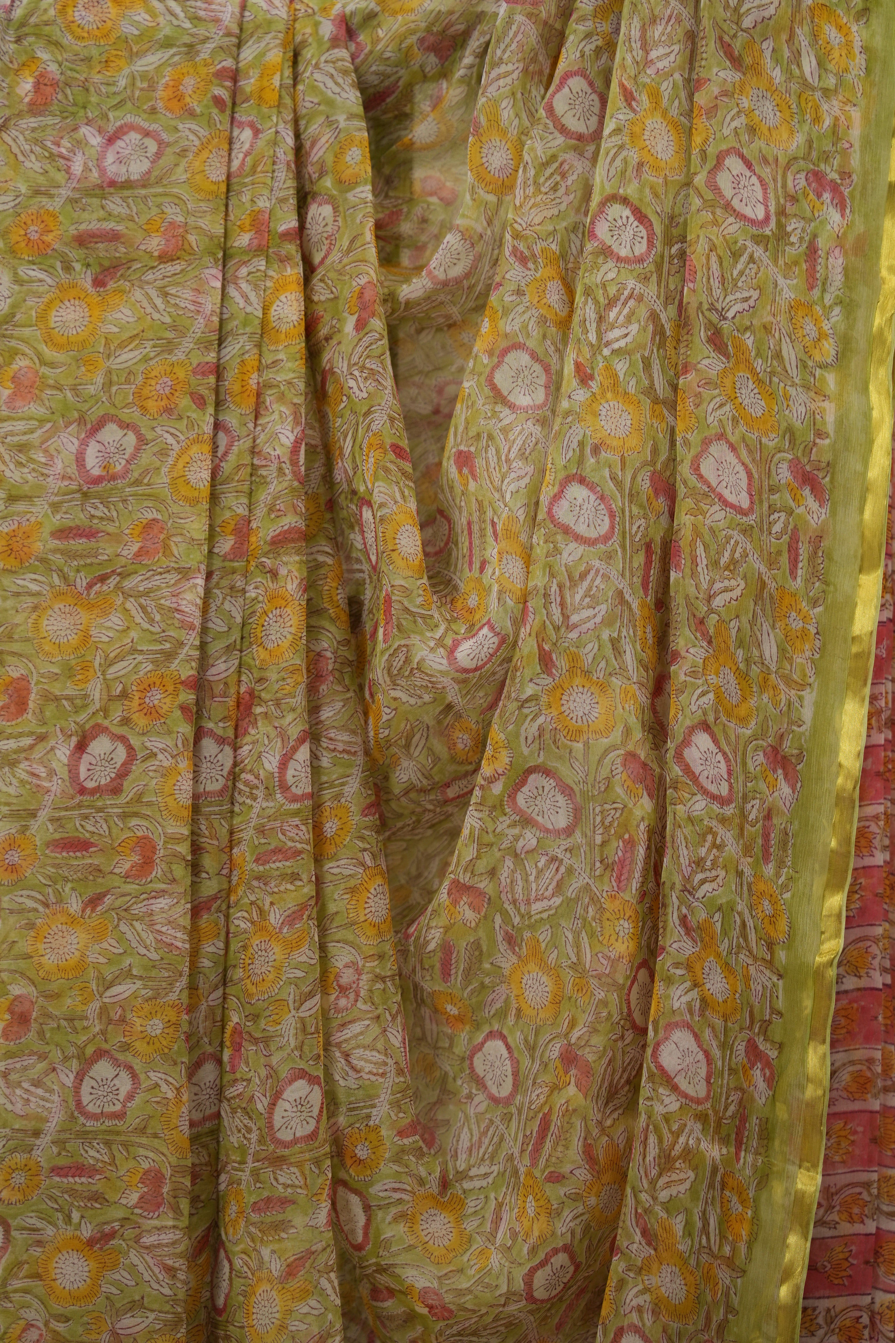 Mint Green HBP Chiffon Saree - SRMGHGS19