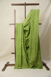 Parrot Green HBP Cotton Saree - SRPGCS3132