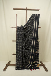 Black HBP Cotton Saree - SRBCS3468