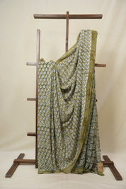 Olive Green HBP Georgette - SROGHGS40