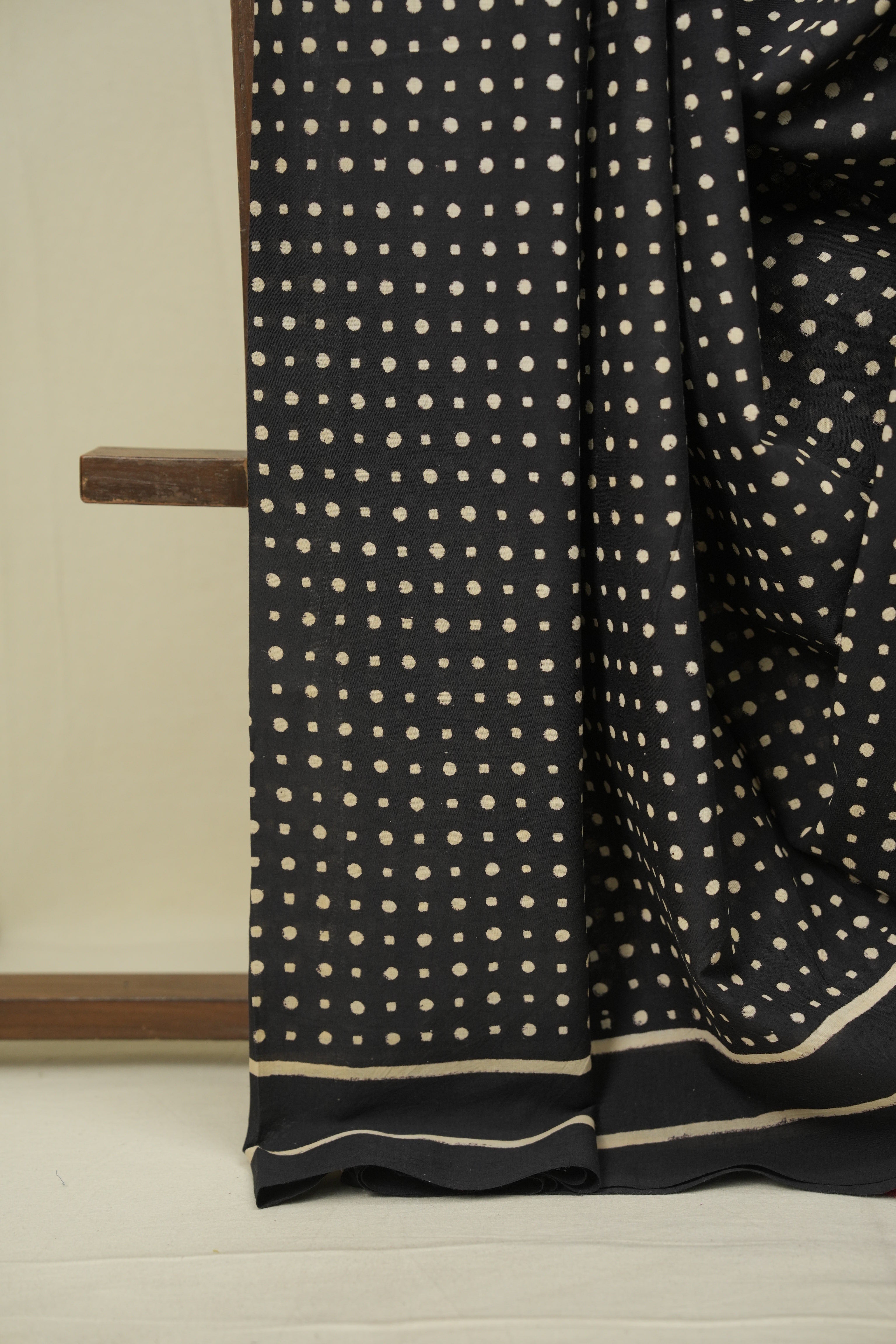 Black HBP Cotton Saree - SRBCS3468