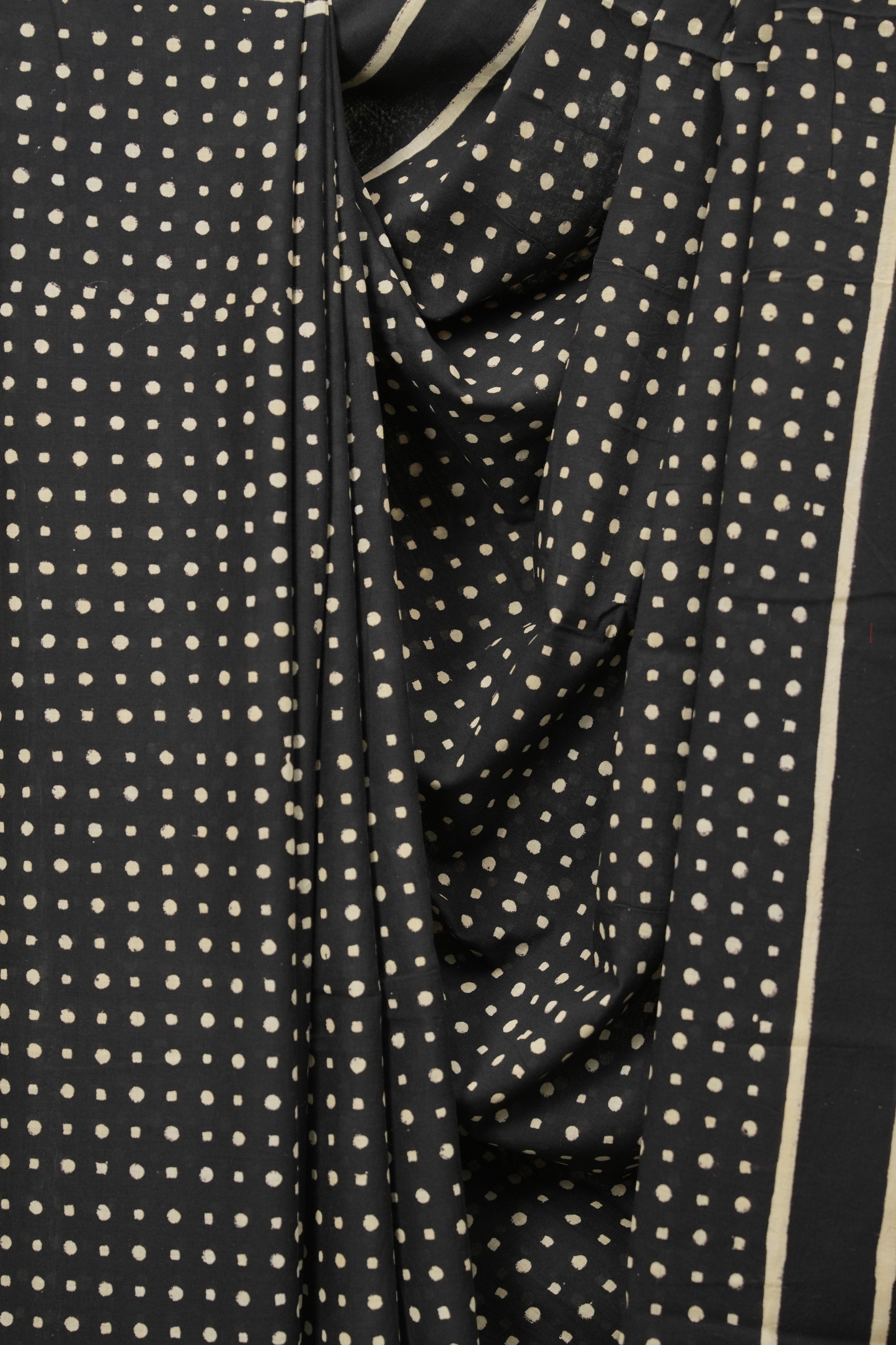 Black HBP Cotton Saree - SRBCS3468