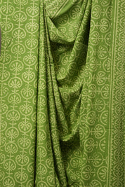 Parrot Green HBP Cotton Saree - SRPGCS3132