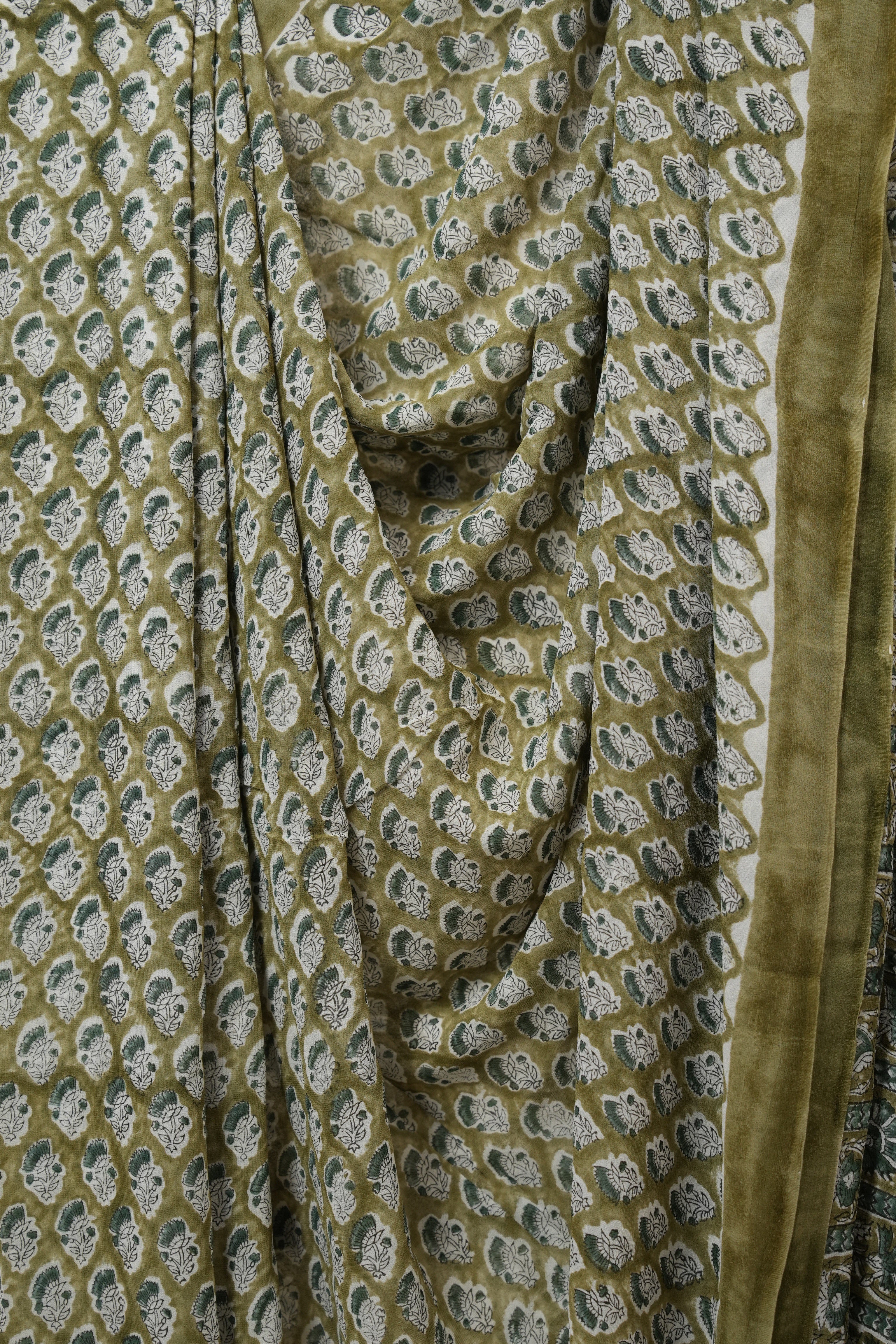 Olive Green HBP Georgette - SROGHGS40