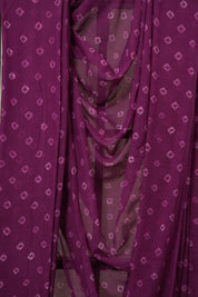 Plum Cotton Bandhani Saree - SRPMCBS282