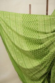 Parrot Green HBP Cotton Saree - SRPGCS3132