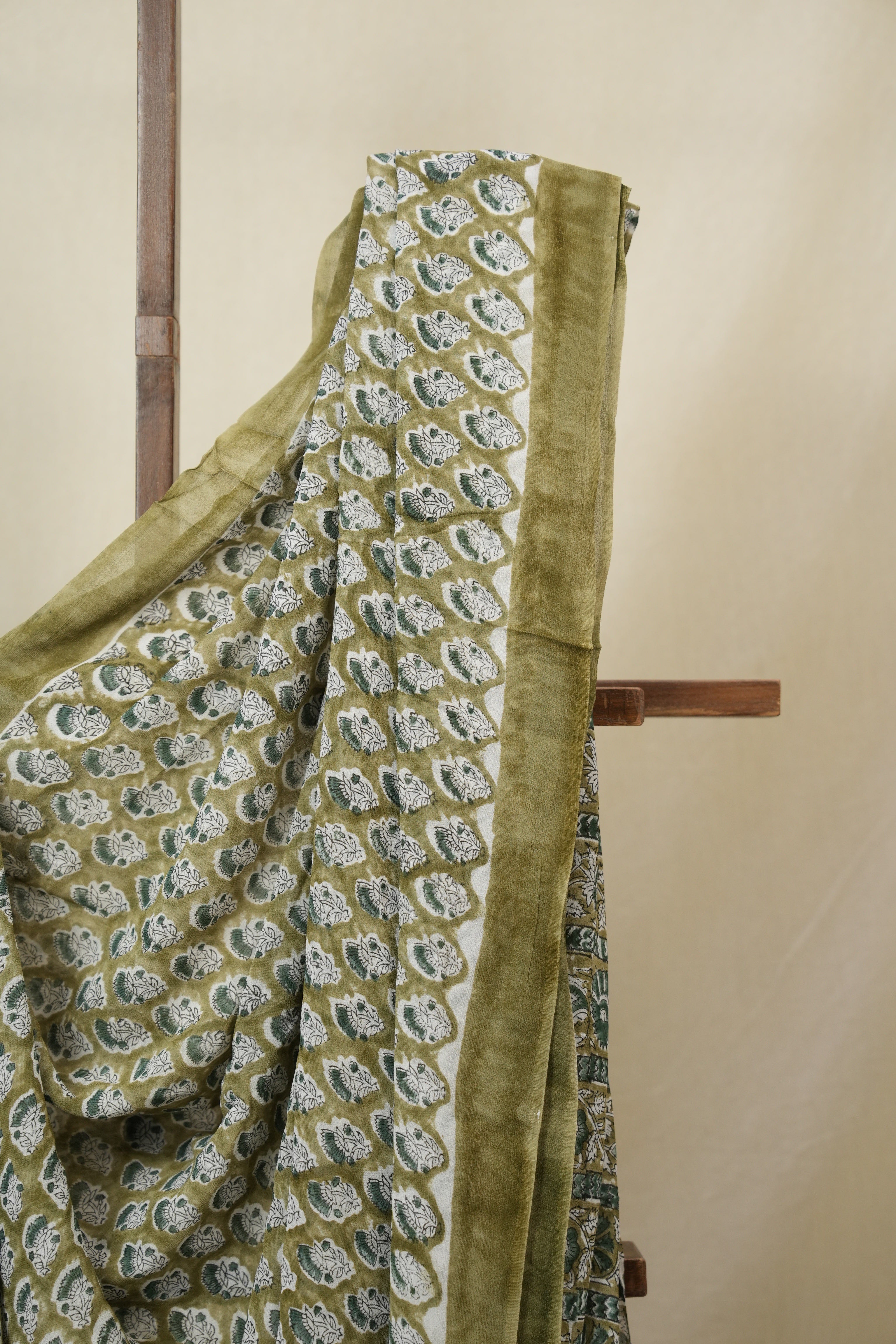 Olive Green HBP Georgette - SROGHGS40