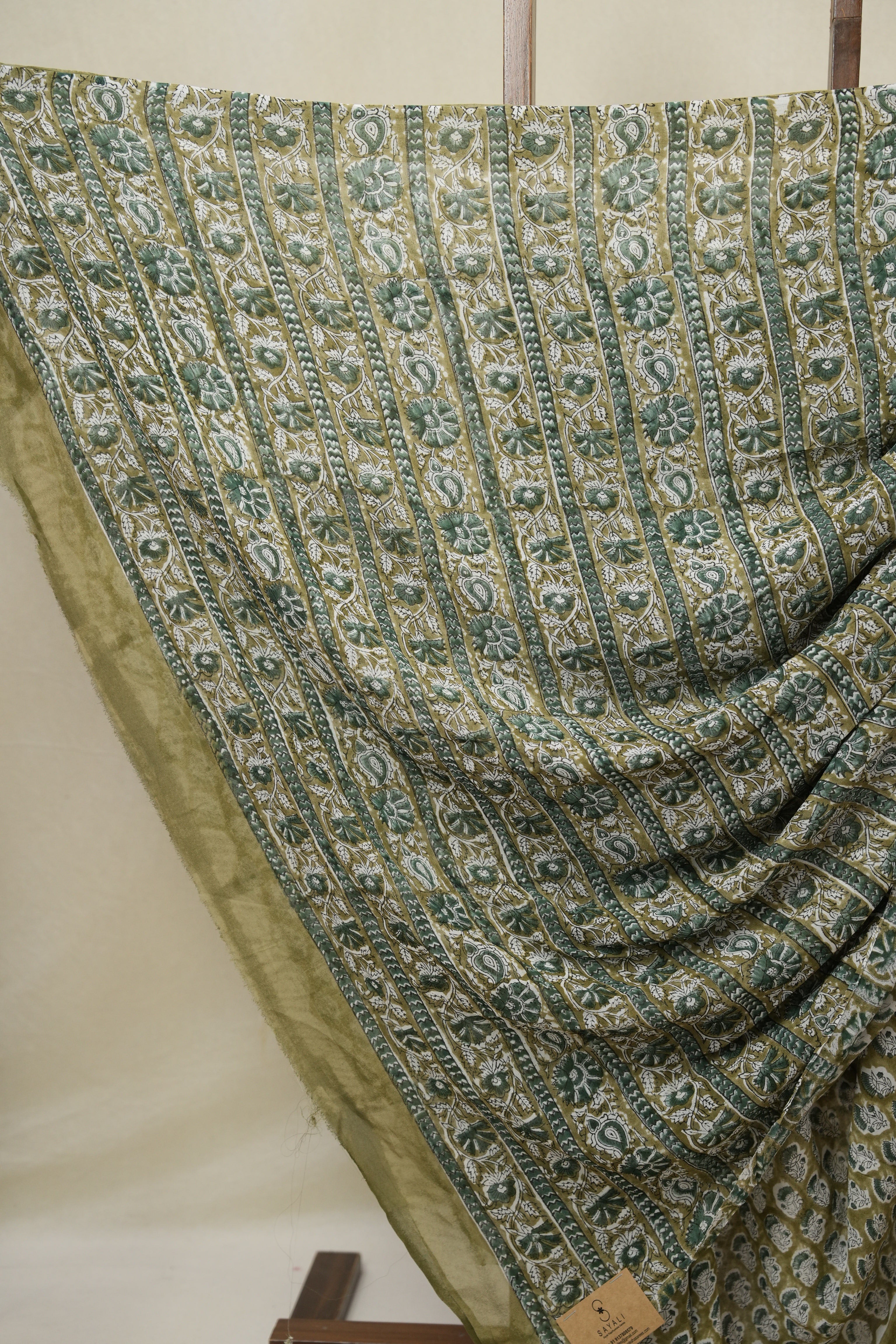 Olive Green HBP Georgette - SROGHGS40