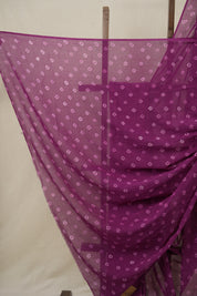 Plum Cotton Bandhani Saree - SRPMCBS282