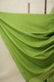 Parrot Green HBP Cotton Saree - SRPGCS3132