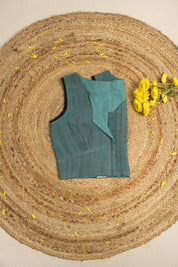 Green Sleeveless Kala Cotton Blouse - SRGSKCB3