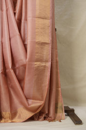 Rose Pink Tussar Silk Saree - SRRPTSS1754