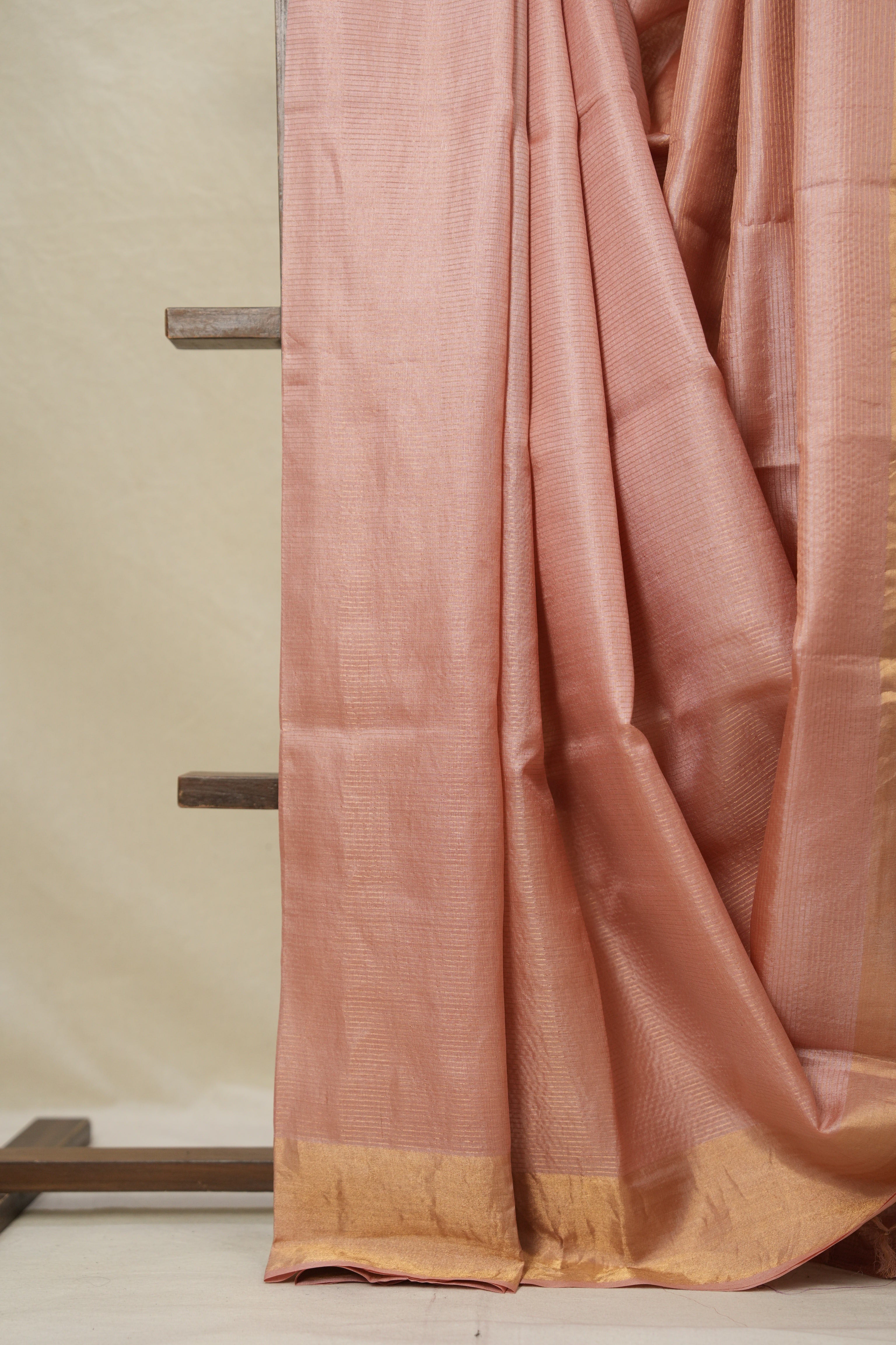Rose Pink Tussar Silk Saree - SRRPTSS1754