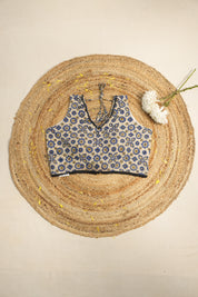 Off White HBP Cotton Sleeveless Ajrakh Blouse - SROWCAB1