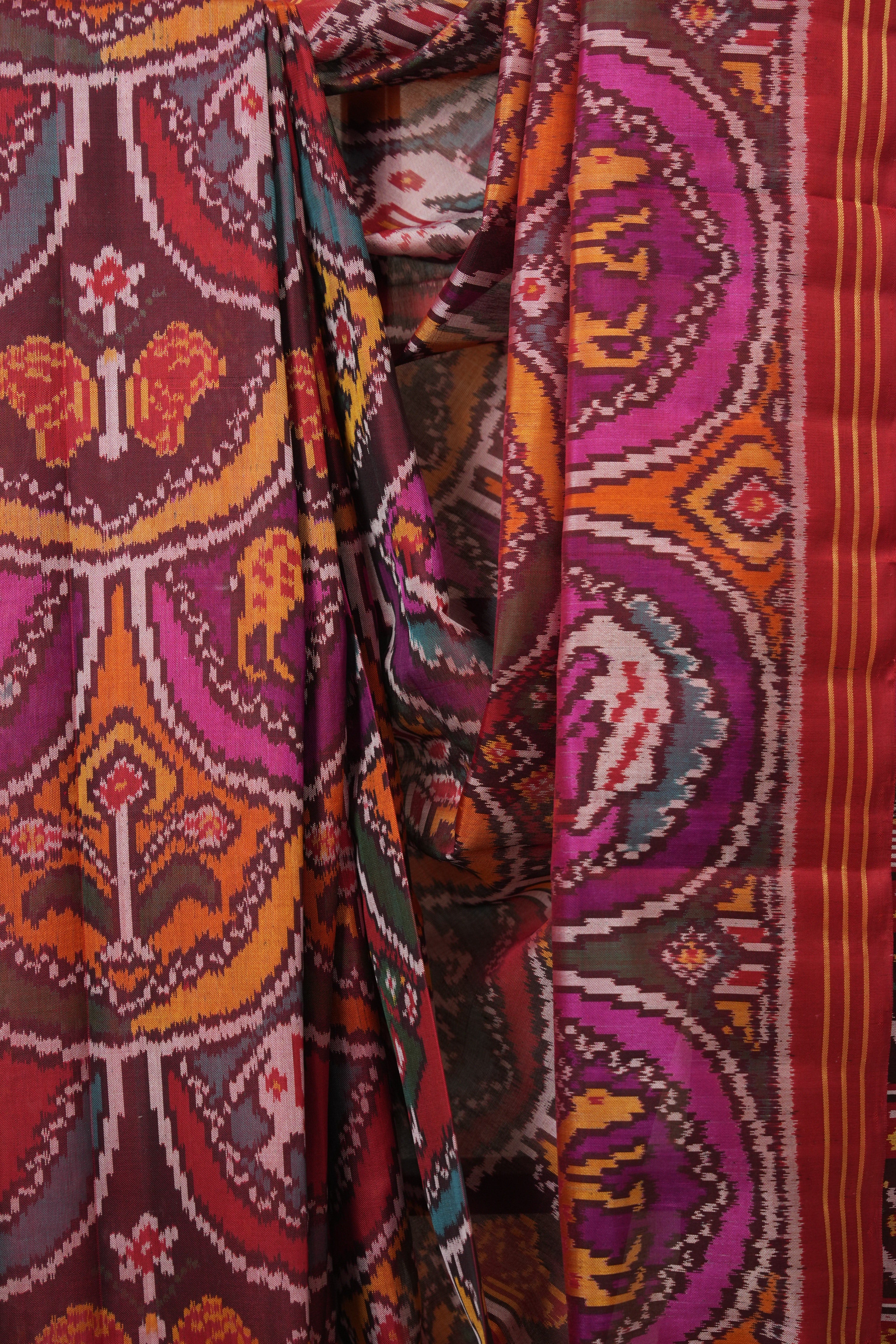 MultiColour Rajkot Patola Silk Saree - SRMCRPSS581