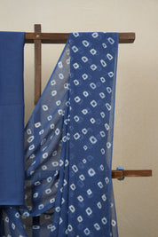 Indigo Cotton Bandhani Saree - SRIMCBS281