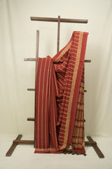 Rust HBP Cotton Saree - SRRCS3467