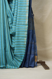 Sea Blue Tussar Silk Saree - SRSBTSS1753