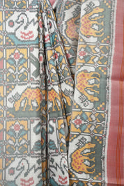 White Rajkot Patola Silk Saree - SRWRPSS583