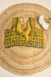 Dark Yellow HBP Cotton Sleeveless Ajrakh Blouse - SRDYCAB3
