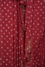 Red Pink Cotton Bandhani Saree - SRRPMCBS280