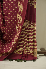 Maroon HBP Cotton Saree - SRMCS3469