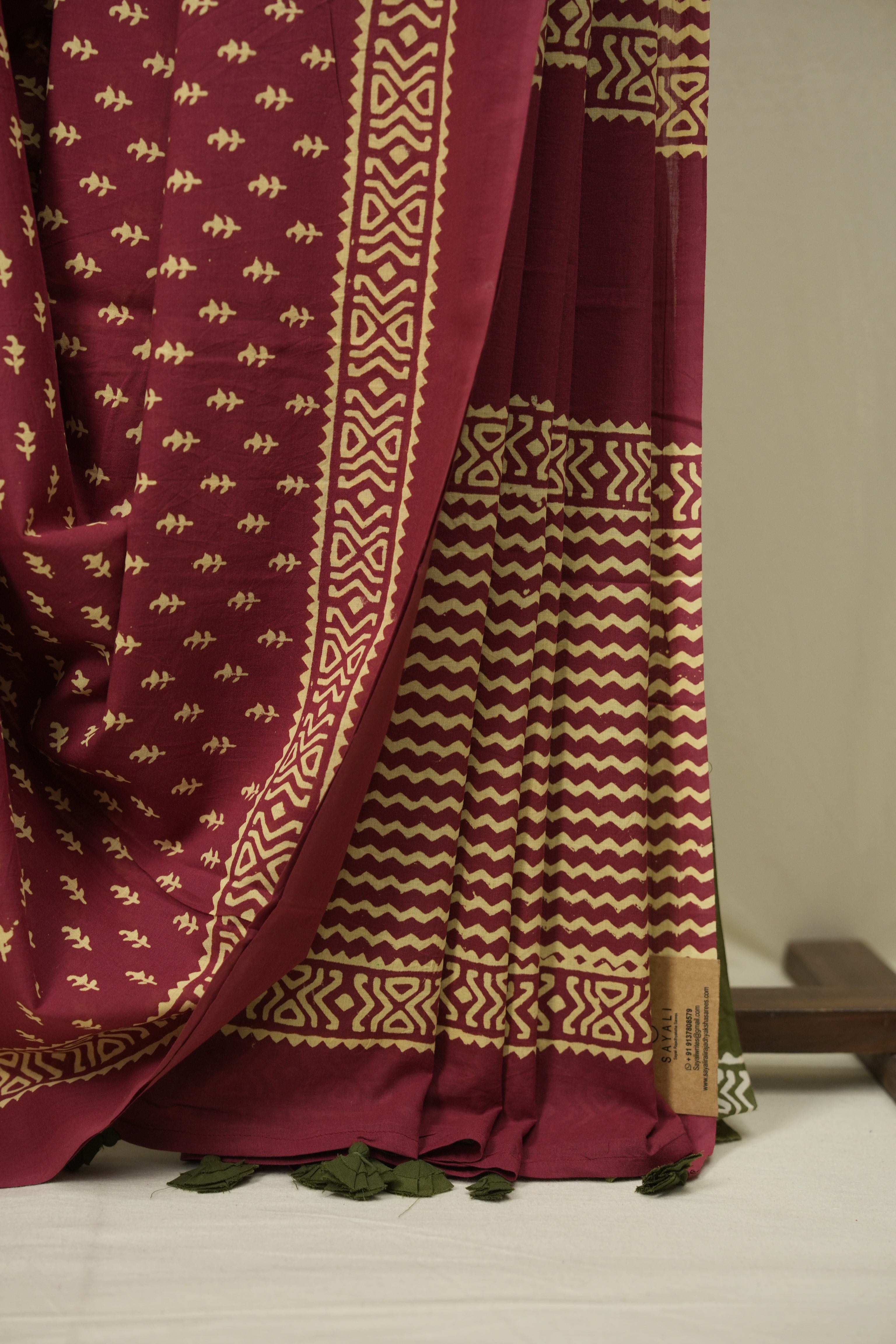 Maroon HBP Cotton Saree - SRMCS3469