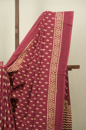 Maroon HBP Cotton Saree - SRMCS3469