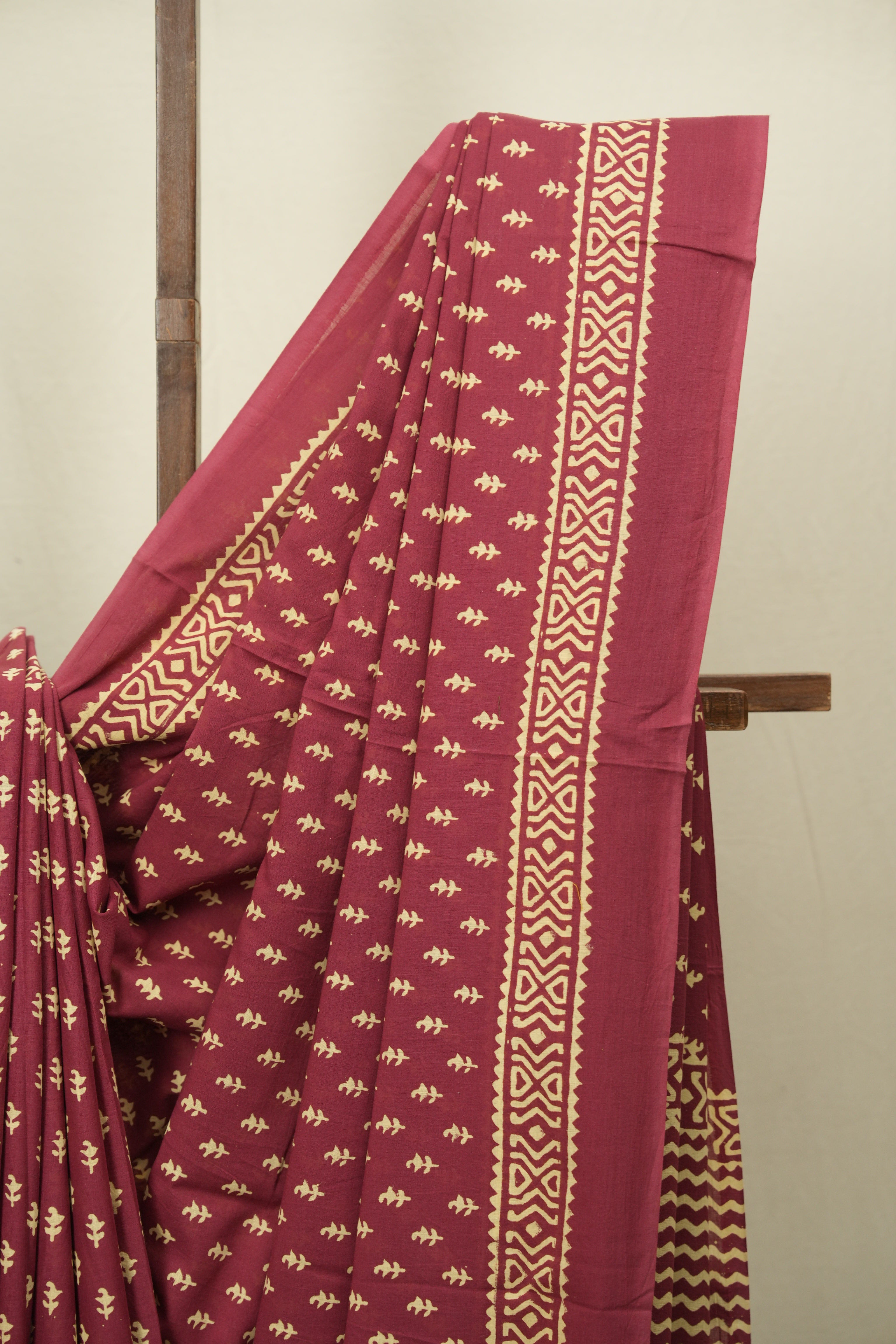 Maroon HBP Cotton Saree - SRMCS3469