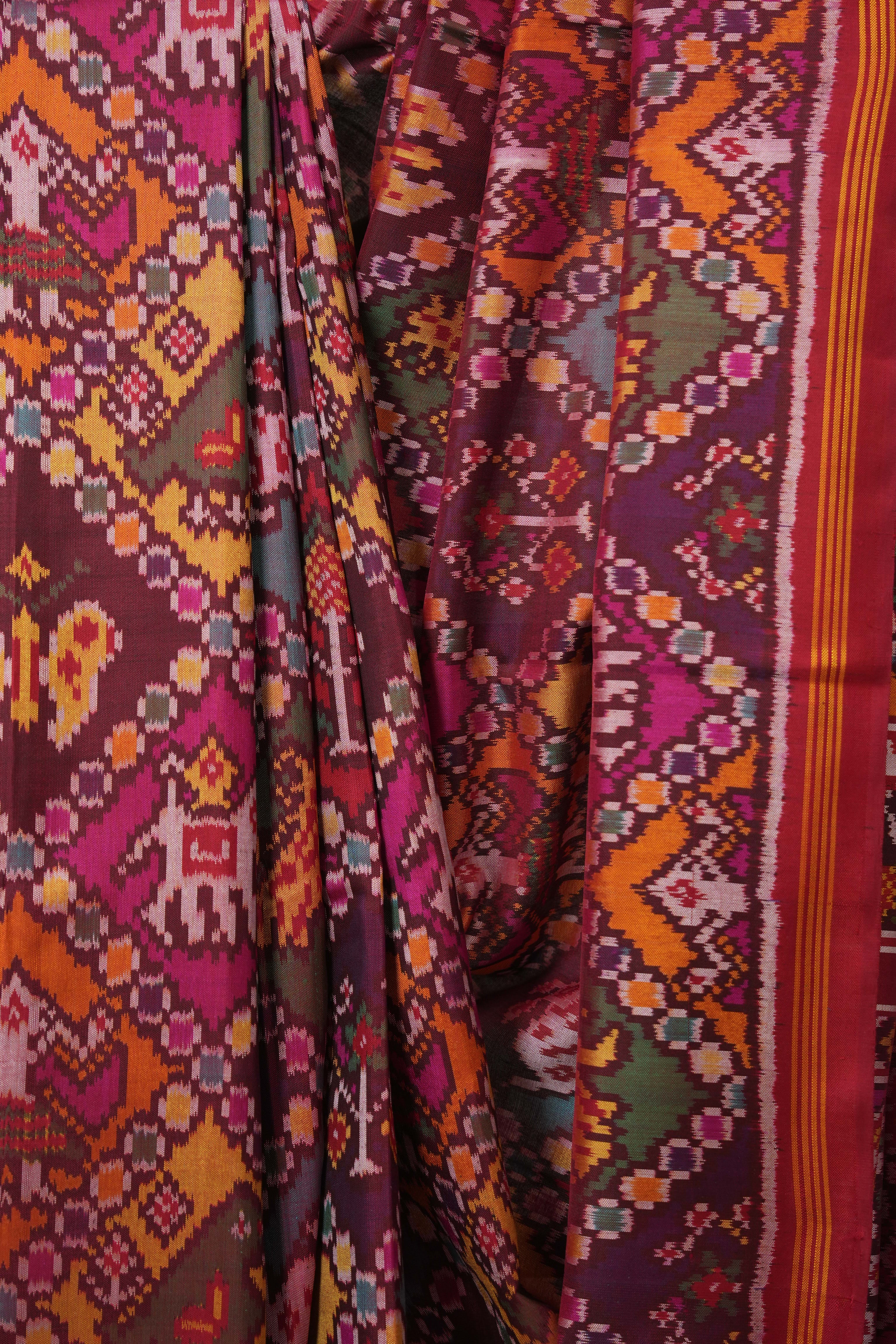 Red Rajkot Patola Silk Saree - SRRRPSS586