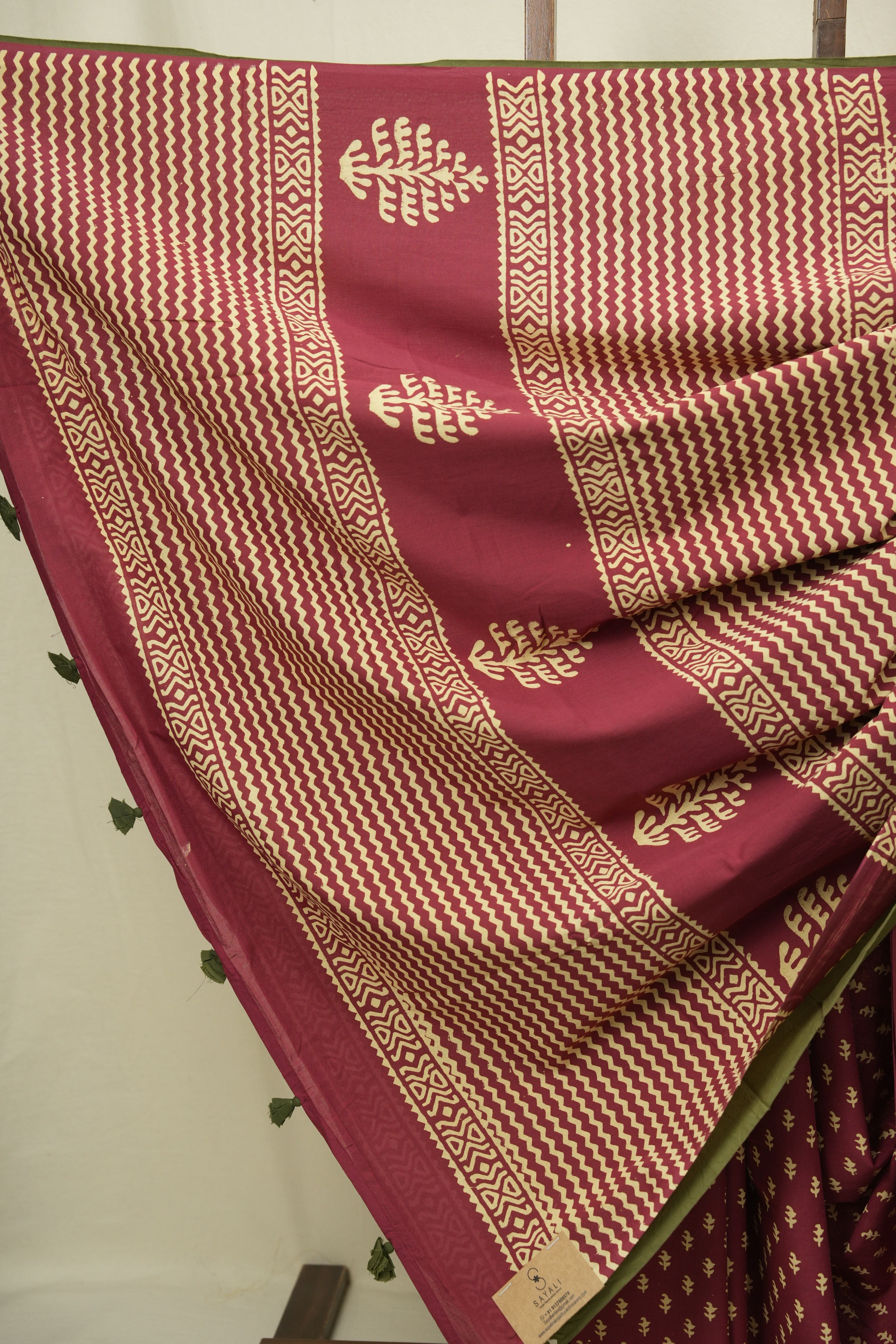 Maroon HBP Cotton Saree - SRMCS3469