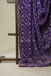 Purple HBP Cotton Silk Saree With Maheshwari Border - SRPCSS1628