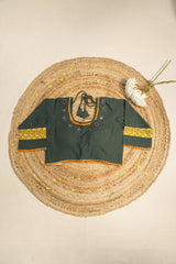 Green HBP Ajrakh Cotton Blouse - SRGACB10