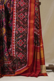 Marron Rajkot Patola Silk Saree - SRMRPSS587