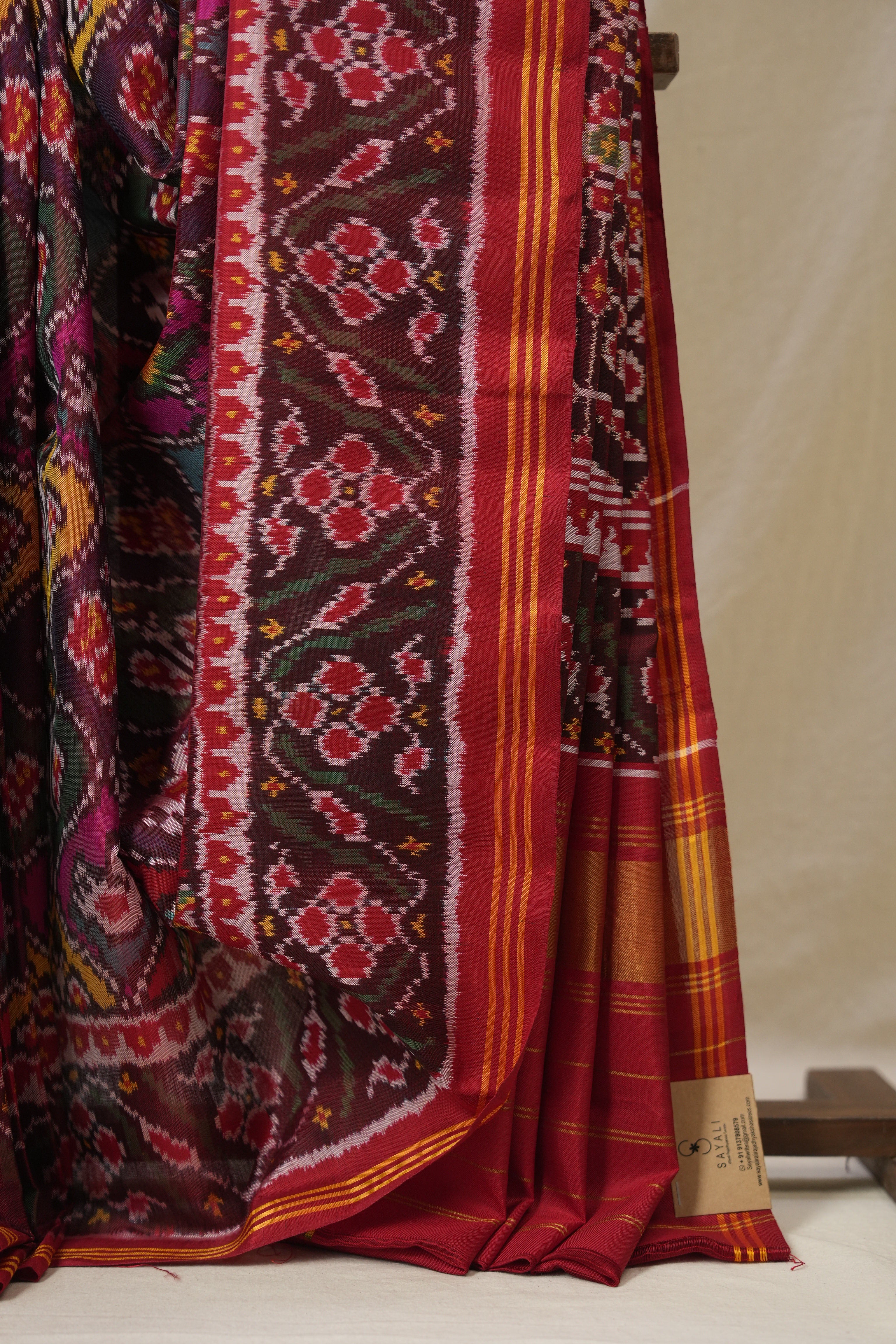 Marron Rajkot Patola Silk Saree - SRMRPSS587