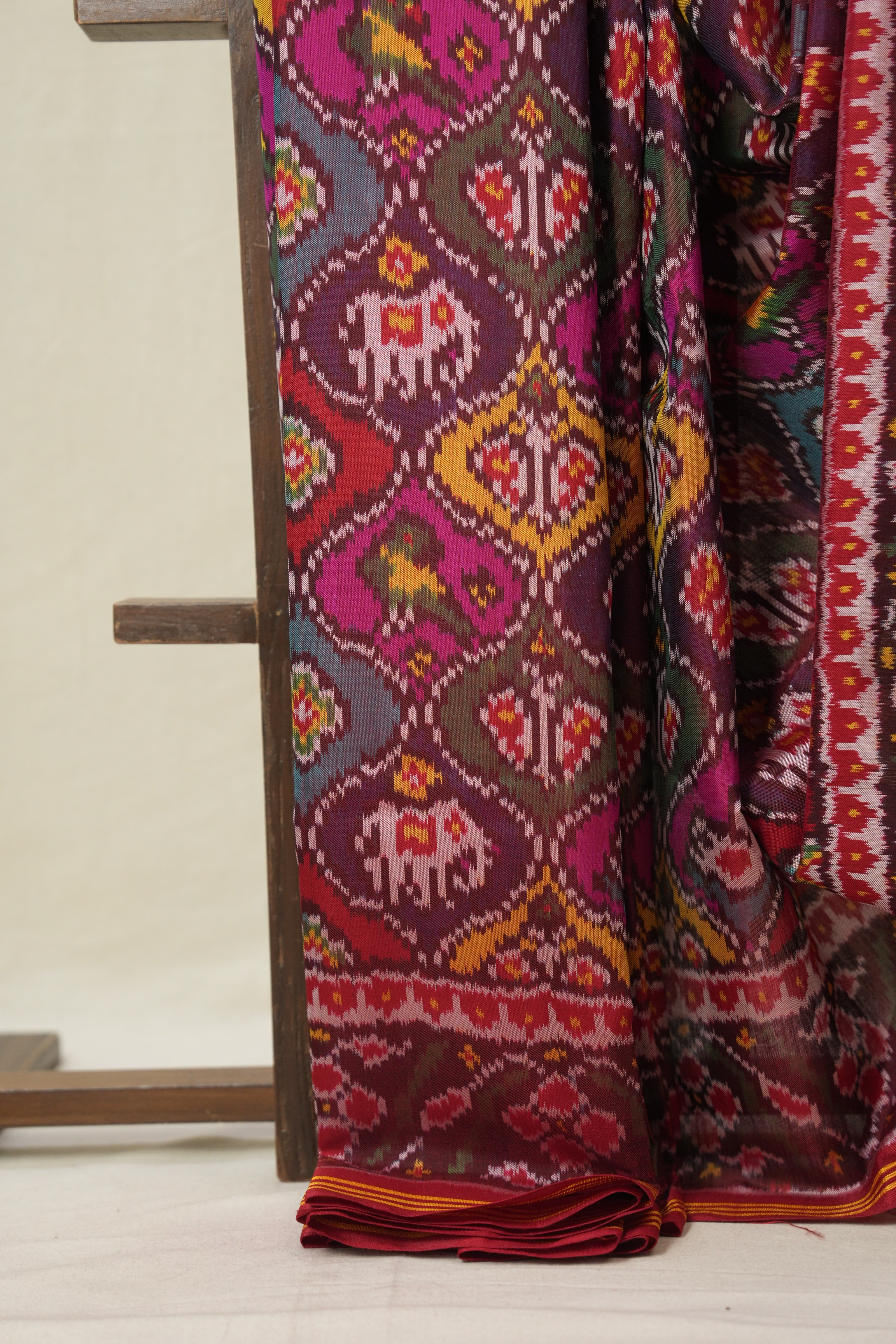 Marron Rajkot Patola Silk Saree - SRMRPSS587