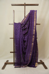 Purple HBP Cotton Silk Saree With Maheshwari Border - SRPCSS1627
