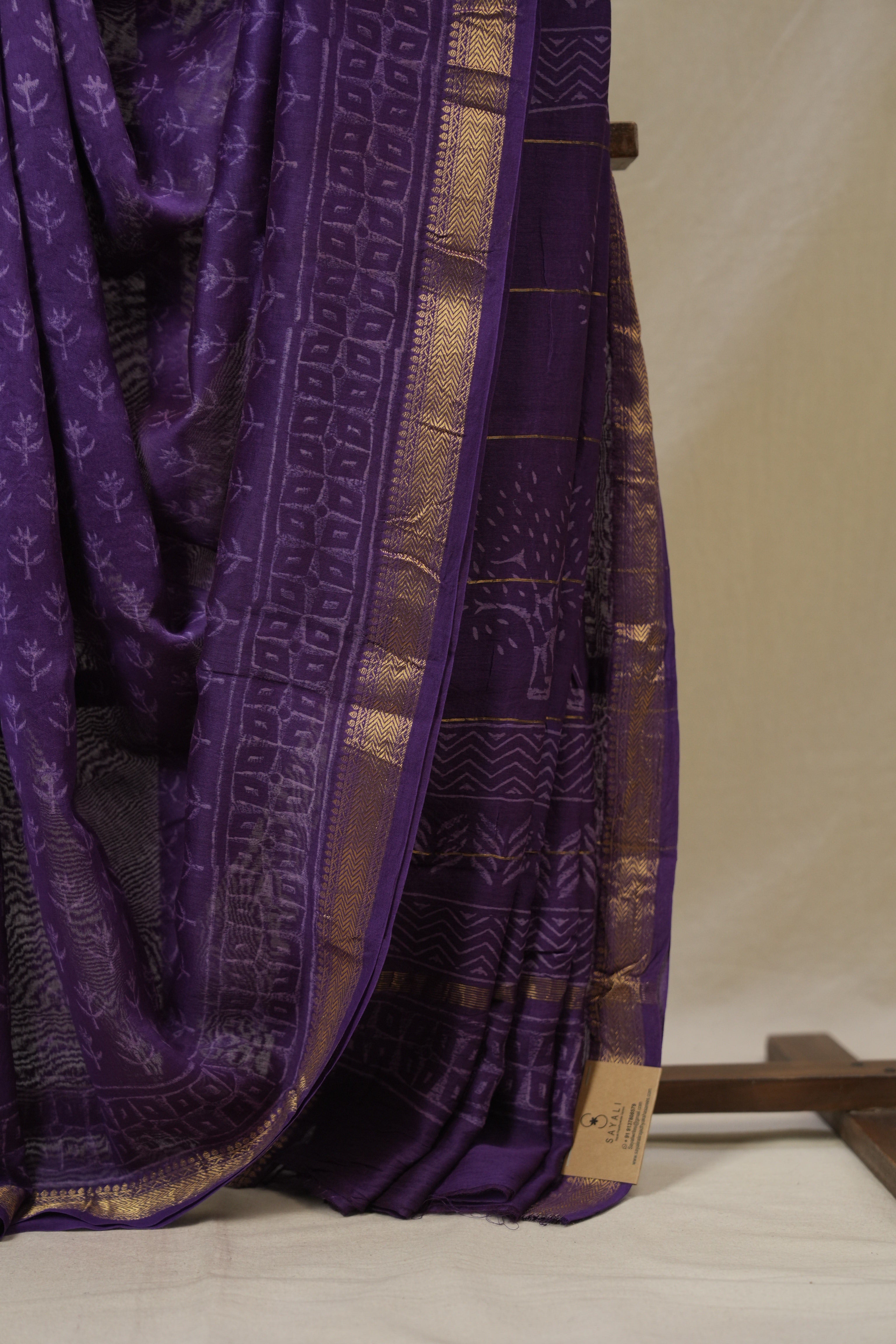 Purple HBP Cotton Silk Saree With Maheshwari Border - SRPCSS1627