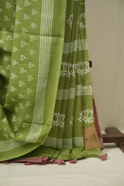 Pista HBP Cotton Saree - SRPCS3476
