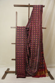 Marron Rajkot Patola Silk Saree - SRMRPSS588