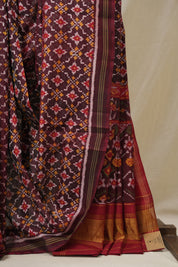 Marron Rajkot Patola Silk Saree - SRMRPSS588