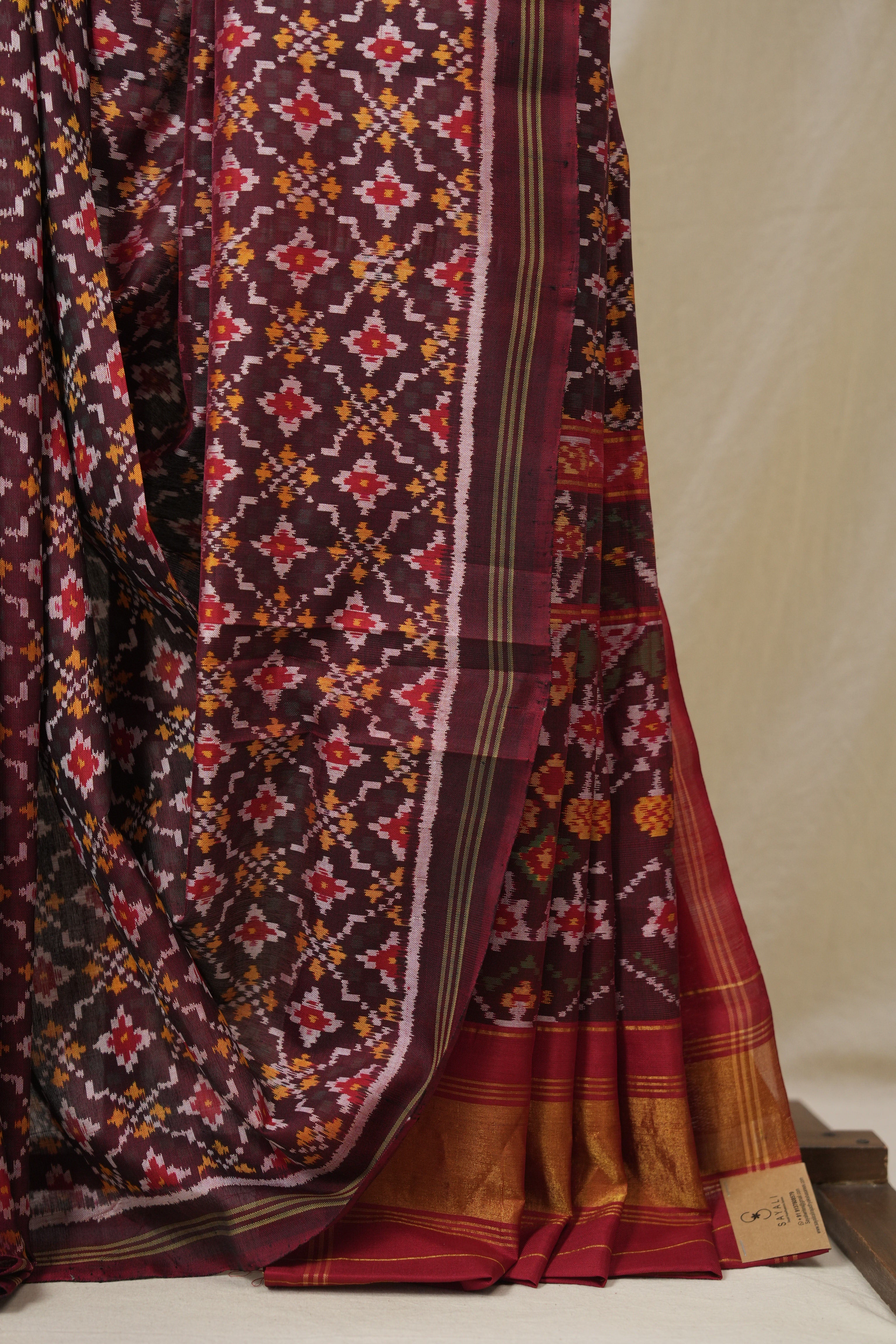 Marron Rajkot Patola Silk Saree - SRMRPSS588