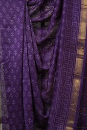 Purple HBP Cotton Silk Saree With Maheshwari Border - SRPCSS1627